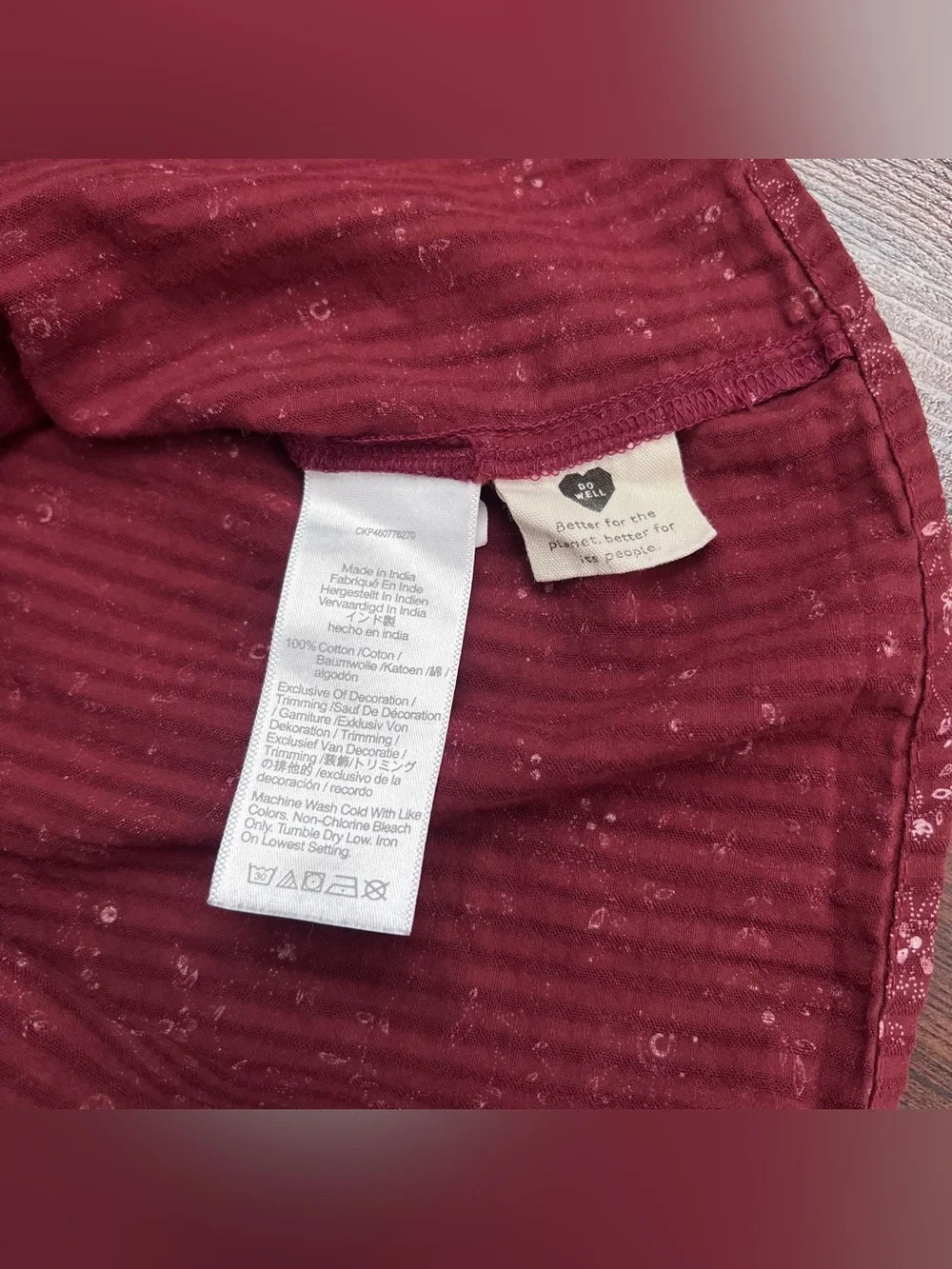 Madewell Square Neck Smocked Top XS Rusted Burgundy Floral Puff Sleeve Cotton